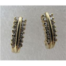 28 VS DIAMONDS 1/2 HOOP EARRINGS 14K GOLD