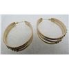 Image 3 : TRIPLE HOOP EARRINGS 14K GOLD TRICOLOR ROSE WHITE