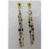 Image 2 : CHANDELIER EARRINGS 14K GOLD DANGLE WHITE & YELLOW