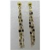 Image 3 : CHANDELIER EARRINGS 14K GOLD DANGLE WHITE & YELLOW