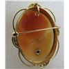 Image 2 : DIAMOND CAMEO PIN PENDANT BROOCH 14K GOLD 8 GRAM