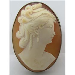CAMEO PIN PENDANT BROOCH 800 STERLING SILVER 14GR
