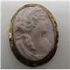 Image 3 : ANTIQUE ANGEL SKIN CAMEO PIN 10K GOLD BROOCH