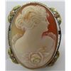 Image 1 : ANTIQUE FILIGREE CAMEO PIN PENDANT 14K GOLD BROOCH