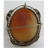 Image 2 : ANTIQUE FILIGREE CAMEO PIN PENDANT 14K GOLD BROOCH