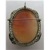 Image 3 : ANTIQUE FILIGREE CAMEO PIN PENDANT 14K GOLD BROOCH