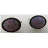 Image 1 : GLASS OPAL CUFFLINKS STERLING SILVER MEXICO