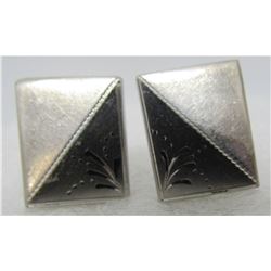 ANSON CUFFLINKS STERLING SILVER ENGRAVED LINKS