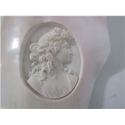 MUSEUM QUALITY ANGEL SKIN CAMEO IN SHELL DISPLAY