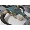 Image 2 : LARGE TURQUOISE AND CORAL BULL SKULL