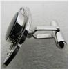 Image 3 : ONYX CUFFLINKS STERLING SILVER SWIVEL LINKS