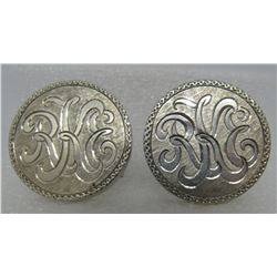 CUSTOM ENGRAVED CUFFLINKS STERLING SILVER RKE