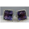 Image 1 : AMETHYST CUFFLINKS STERLING SILVER MIDCENTURY