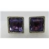 Image 3 : AMETHYST CUFFLINKS STERLING SILVER MIDCENTURY