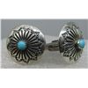 Image 3 : TURQUOISE CUFFLINKS STERLING SILVER NAVAJO