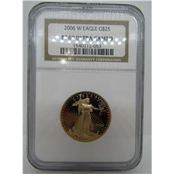2006 W GOLD $25 1/2 OZ EAGLE PF 69 ULTRA CAMEO