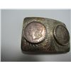 Image 2 : TWO MORGAN SILVER DOLLARS IN STERLING BELT BUCKLE