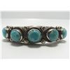 Image 4 : NATIVE AMERICAN SIGNED TURQUOISE STERLING BRACELET