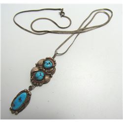 STERLING NATIVE AMERICAN TURQUOISE NECKLACE