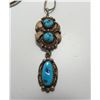 Image 2 : STERLING NATIVE AMERICAN TURQUOISE NECKLACE
