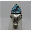 Image 3 : NAVAJO SQUASH BLOSSOM RING STERLING TURQUOISE