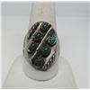 Image 2 : LARGE MANS OLD PAWN STERLING TURQUOISE RING SZ10