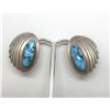 Image 1 : VINTAGE SIGNED TURQUOISE STERLING EARRINGS