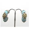 Image 1 : SIGNED BIXBY 18K GOLD & STERLING ENAMEL EARRINGS