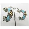Image 3 : SIGNED BIXBY 18K GOLD & STERLING ENAMEL EARRINGS