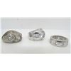 Image 2 : LOT OF 3 LARGE STERLING CZ RINGS 31G