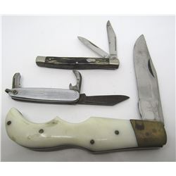 LOT OF 3 VINTAGE FOLDING POCKET KNIVES