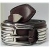 Image 3 : CG MARK STERLING SILVER BUCKLE LEATHER BELT 3PCSET