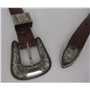 Image 3 : PORTER BELT BUCKLE STERLING SILVER BEADED LEATHER