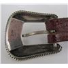 Image 4 : PORTER BELT BUCKLE STERLING SILVER BEADED LEATHER