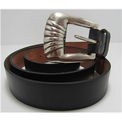 WESTERN RANGER BELT BUCKLE STERLING SILVER LEATHER