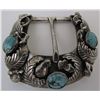 Image 1 : PAT AREIAS TURQUOISE BELT BUCKLE STERLING SILVER