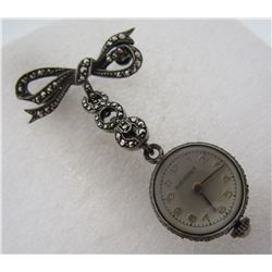 BUCHERER SKELETON BALL WATCH PIN STERLING SILVER