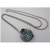 Image 1 : BALL LAVALIER WATCH ENAMEL STERLING SILVER NECKLAC