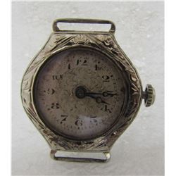 ANTIQUE 14K WHITE GOLD WATCH ENGRAVED MARCEL