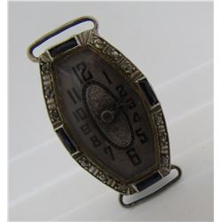 ANTIQUE DIAMOND PLATINUM WATCH ENGRAVED 17 JEWEL