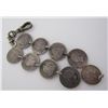 Image 1 : POCKET WATCH FOB US SILVER COINS HALF DIME 3 CENT