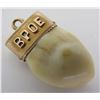 Image 2 : SOLID GOLD ELK TOOTH WATCH FOB PENDANT BPOE ENAMEL