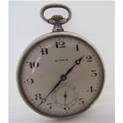CYMA POCKETWATCH STERLING SILVER WATCH