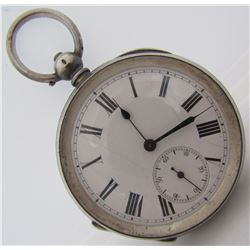 KEY WIND & SET POCKETWATCH STERLING SILVER WATCH