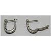 Image 2 : 14K WHITE GOLD .25CT DIAMOND EARRINGS HUGGIE HOOPS
