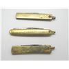 Image 1 : LOT OF 3 GOLD-FILLED FOLDING POCKET KNIVES