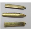 Image 2 : LOT OF 3 GOLD-FILLED FOLDING POCKET KNIVES