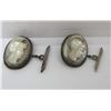 Image 1 : VICTORIAN ANTIQUE STERLING SILVER CAMEO CUFFLINKS