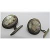 Image 2 : VICTORIAN ANTIQUE STERLING SILVER CAMEO CUFFLINKS