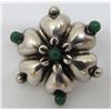 Image 1 : CHRYSOPHASE PIN STERLING SILVER ANTIQUE BROOCH